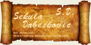 Sekula Dabesković vizit kartica